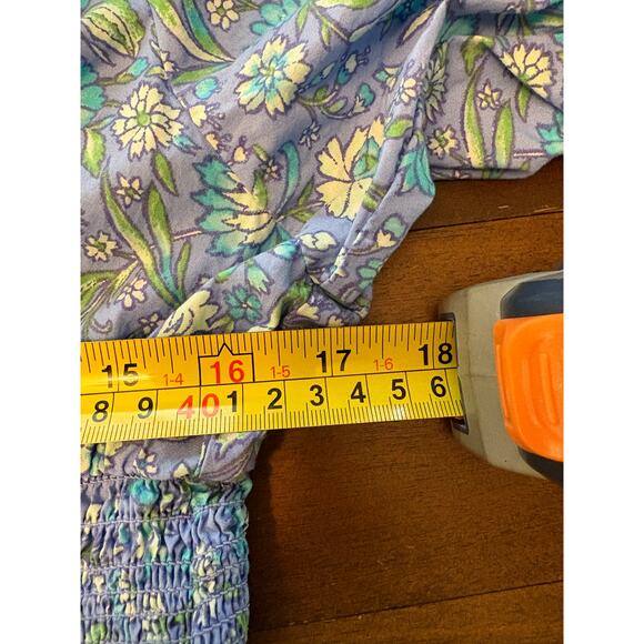 J. Crew Provence Smocked-Waist Midi Dress Marigold Blooms Cotton Poplin XL 0072 - Picture 7 of 8